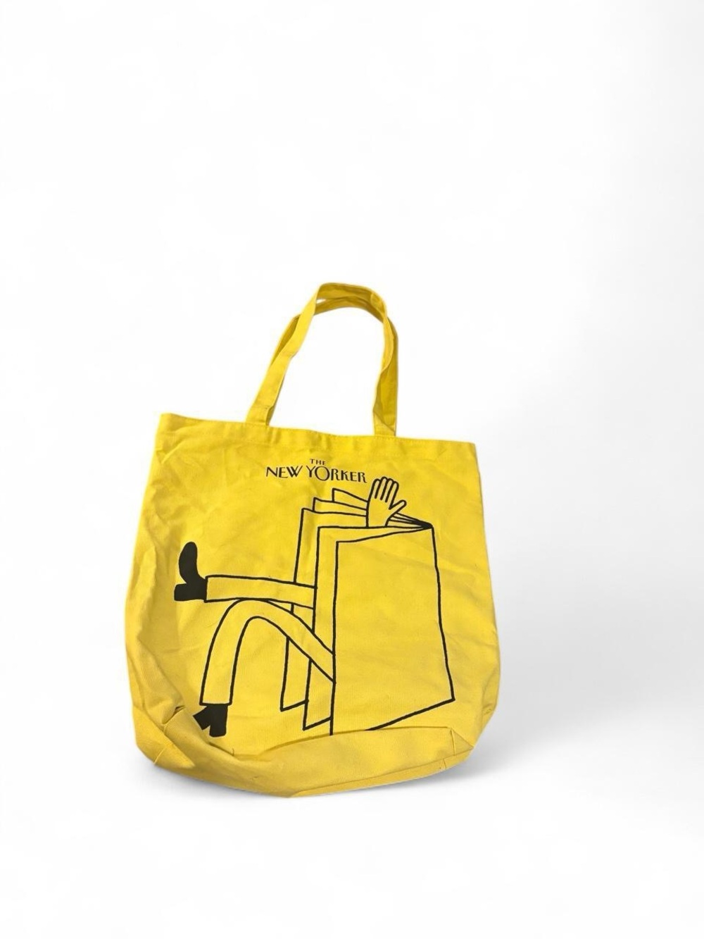 The New Yorker Yellow Graphic Canvas Tote
